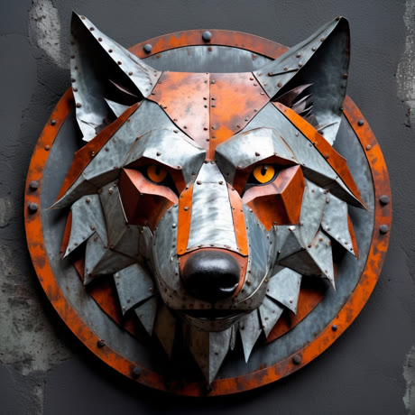 Blechwolf — aus gehämmertem Schrott-Blech