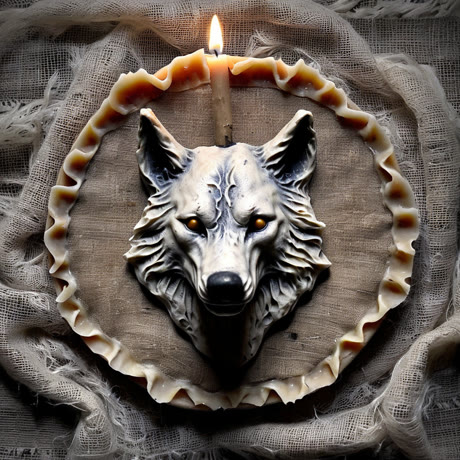 Talgwolf — aus Talg und Kerzenwachs